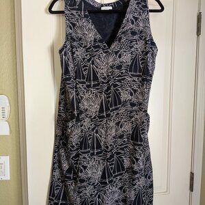 J.Jill Navy Blue Dress-Sailboats Size Large